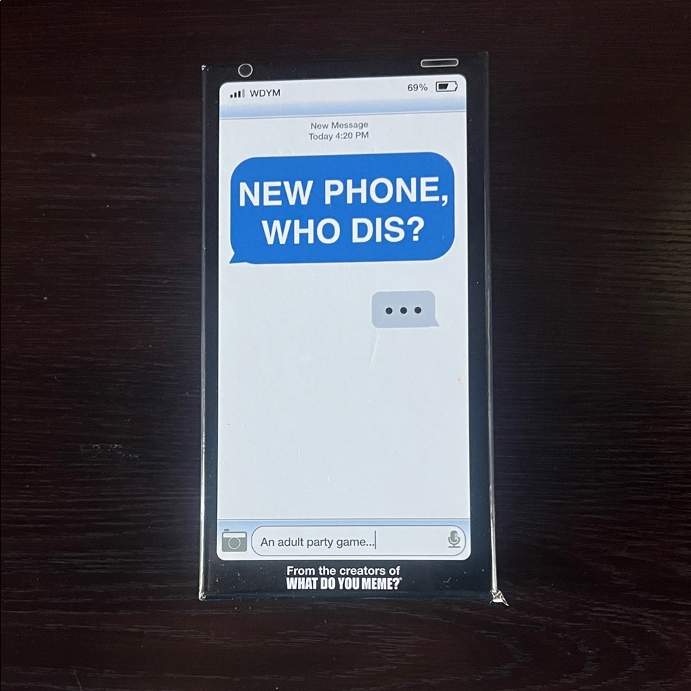 New Phone, Who Dis? Party Game - Black